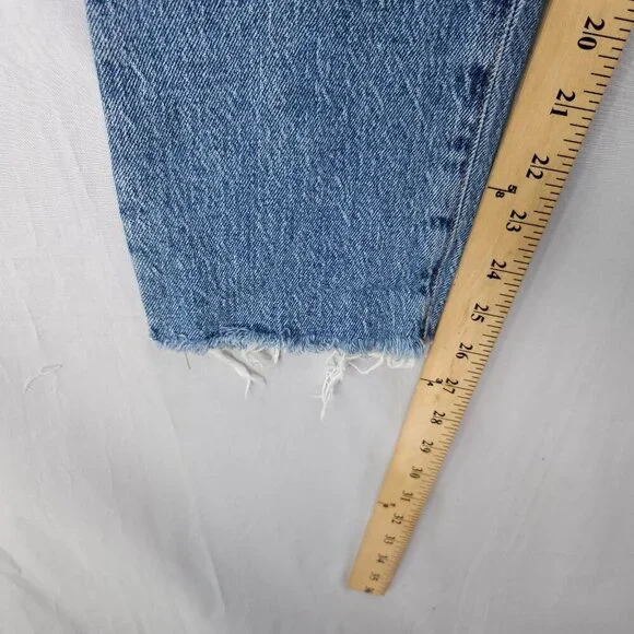 Madewell The Perfect Vintage Jean Straight Leg Crop Womens 25 Raw Hem Denim Boho - Picture 11 of 14